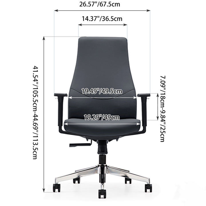 Modern Minimalist Mid-Back Reception Desk Chair: Faux Leather/Cowhide Leather Contact Surface - Ergonomic Office Chair For Home Office