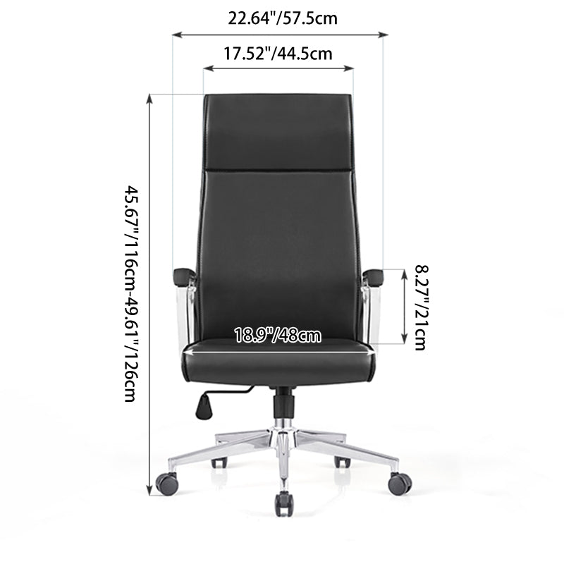Moderner minimalistischer Schreibtischstuhl mit hoher Rückenlehne: Kunstleder – ergonomischer Bürostuhl fürs Homeoffice 