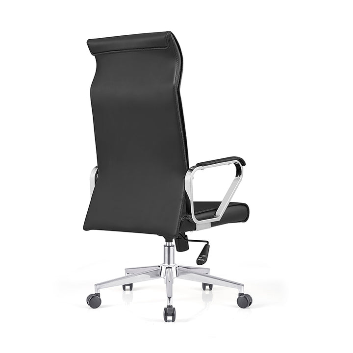 Moderner minimalistischer Schreibtischstuhl mit hoher Rückenlehne: Kunstleder – ergonomischer Bürostuhl fürs Homeoffice 