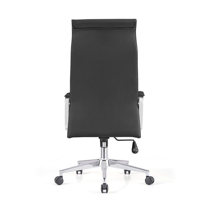 Moderner minimalistischer Schreibtischstuhl mit hoher Rückenlehne: Kunstleder – ergonomischer Bürostuhl fürs Homeoffice 