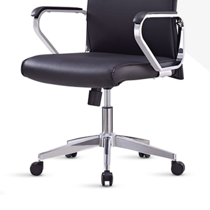 Moderner minimalistischer Schreibtischstuhl mit hoher Rückenlehne: Kunstleder – ergonomischer Bürostuhl fürs Homeoffice 