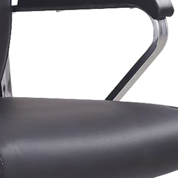 Moderner minimalistischer Schreibtischstuhl mit hoher Rückenlehne: Kunstleder – ergonomischer Bürostuhl fürs Homeoffice 