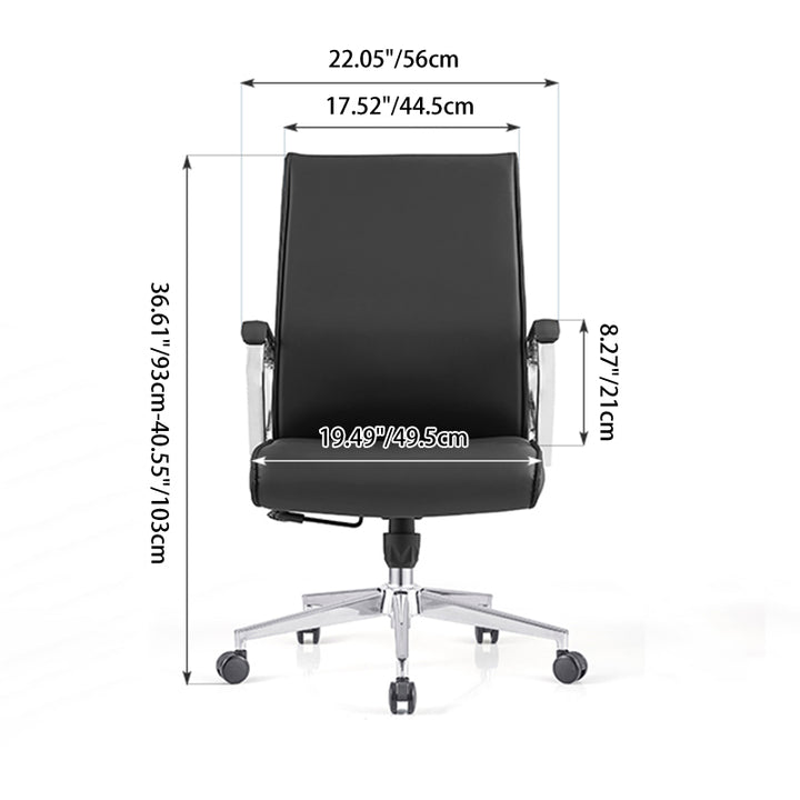 Modern Minimalist Business Desk Chair: Faux Leather Reception Chair - Mid-Back Ergonomic Office Chair For Home Office