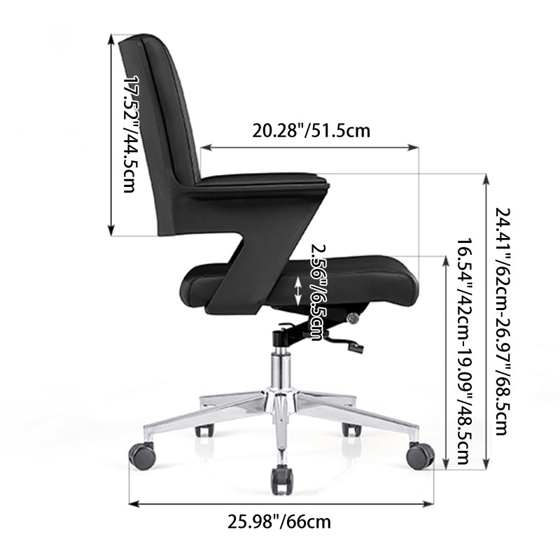 Modern Minimalist Mid-Back Desk Chair: Highly Resilient Comfortable Seat - Ergonomic Office Chair For Home Office