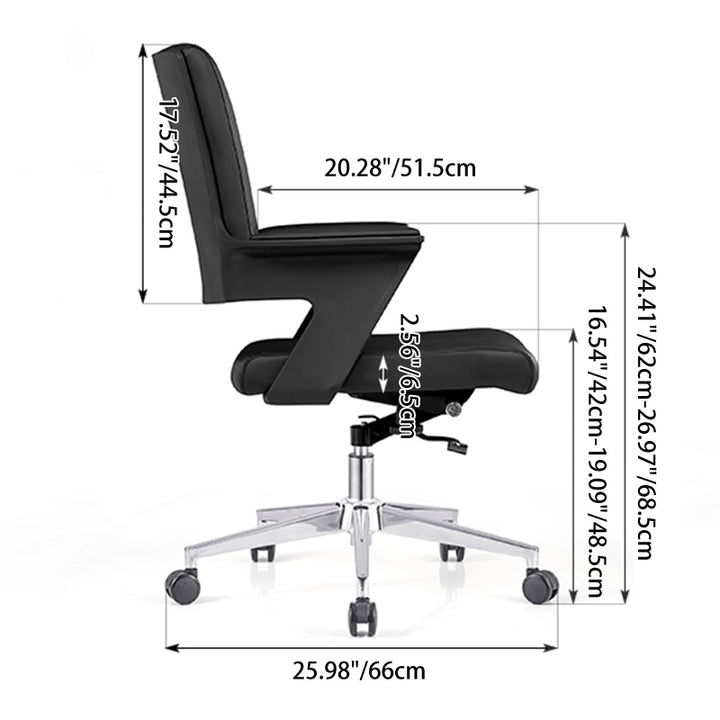 Modern Minimalist Mid-Back Desk Chair: Highly Resilient Comfortable Seat - Ergonomic Office Chair For Home Office