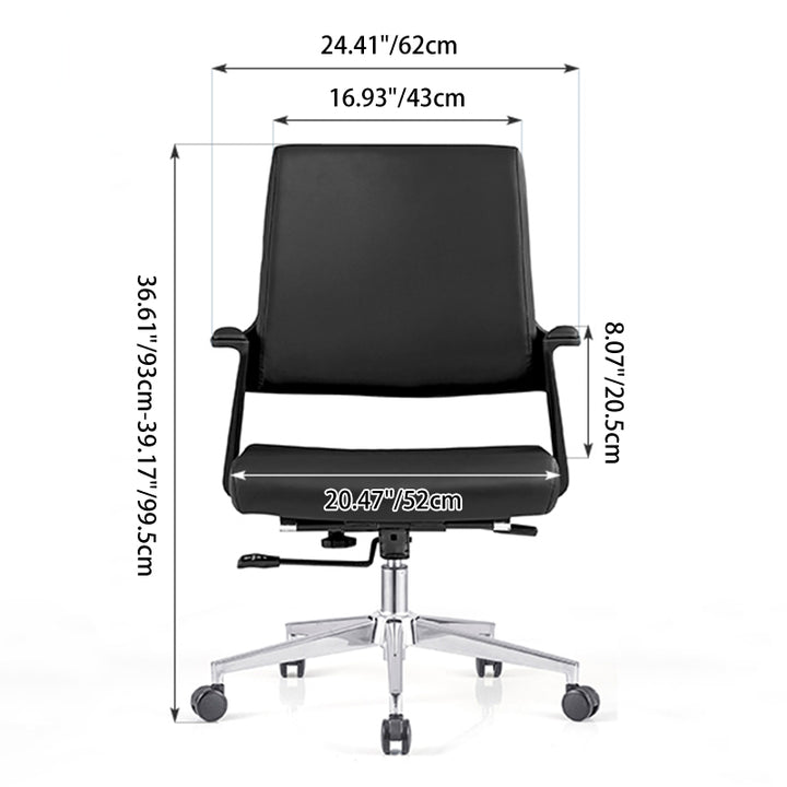 Modern Minimalist Mid-Back Desk Chair: Highly Resilient Comfortable Seat - Ergonomic Office Chair For Home Office