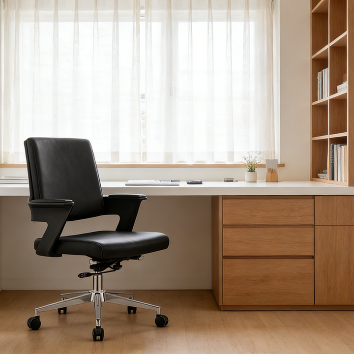 Modern Minimalist Mid-Back Desk Chair: Highly Resilient Comfortable Seat - Ergonomic Office Chair For Home Office