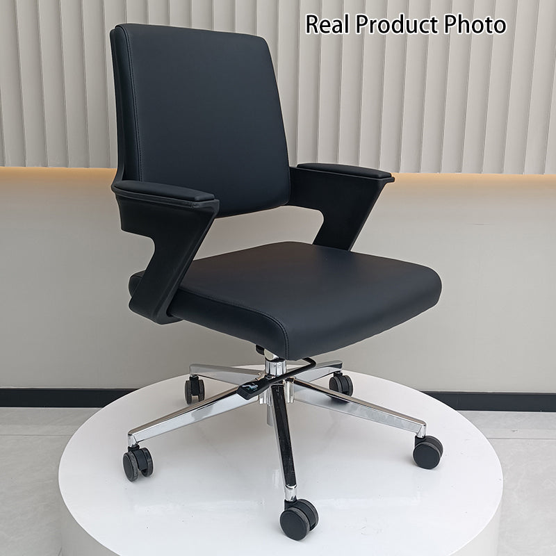 Modern Minimalist Mid-Back Desk Chair: Highly Resilient Comfortable Seat - Ergonomic Office Chair For Home Office