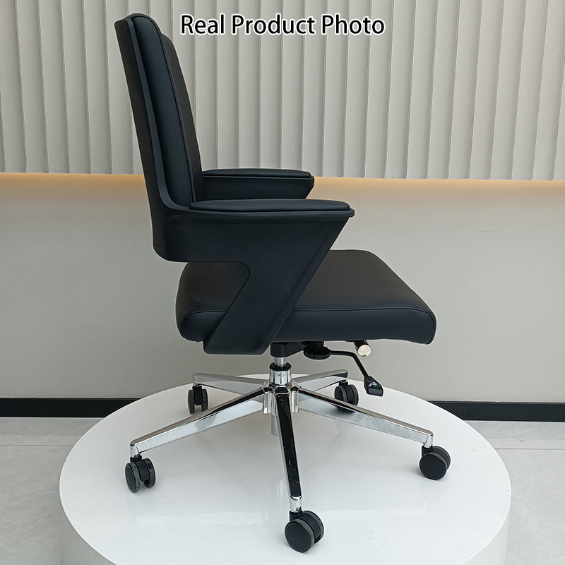 Modern Minimalist Mid-Back Desk Chair: Highly Resilient Comfortable Seat - Ergonomic Office Chair For Home Office