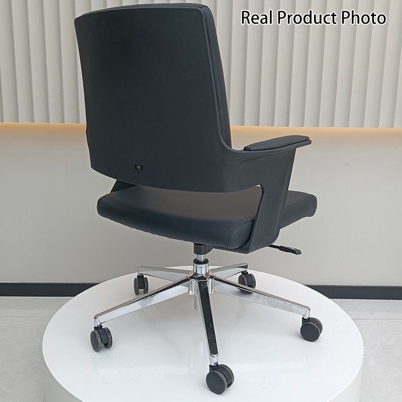 Modern Minimalist Mid-Back Desk Chair: Highly Resilient Comfortable Seat - Ergonomic Office Chair For Home Office