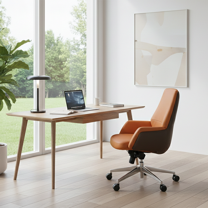 Modern Minimalist Mid-Back Office Chair: Ergonomic Design - Silent-Castor Desk Chair For Home Office