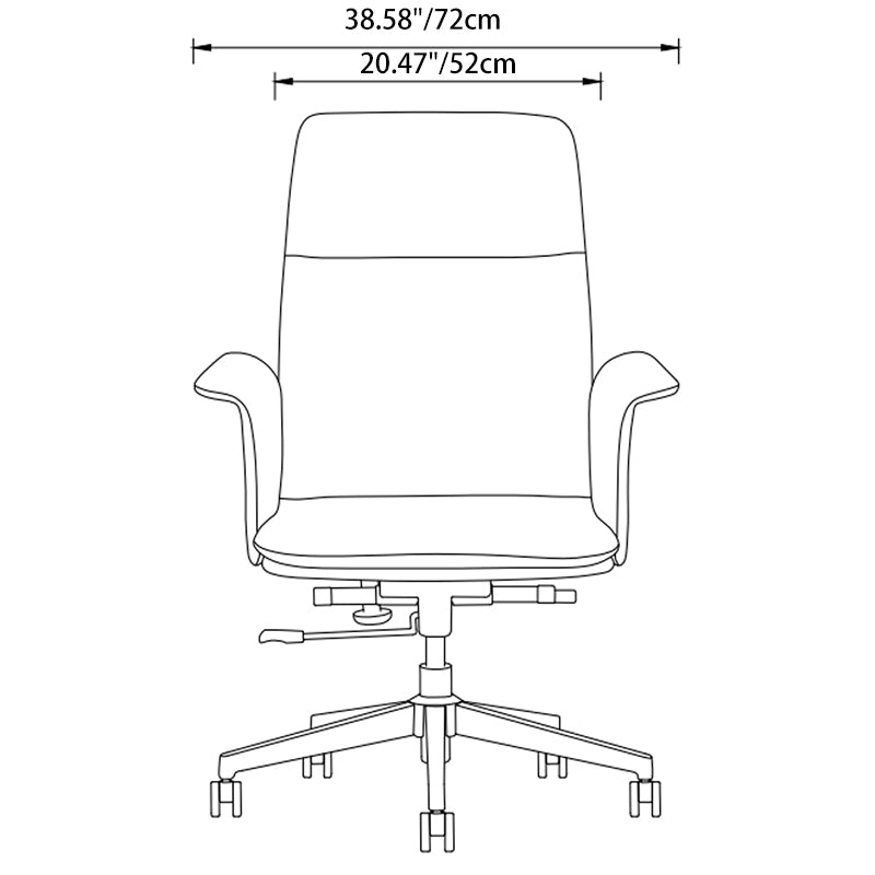 Moderner minimalistischer Premium-Executive-Stuhl: Höhenverstellbarer Bürostuhl aus Leder – ergonomischer Schreibtischstuhl fürs Homeoffice 