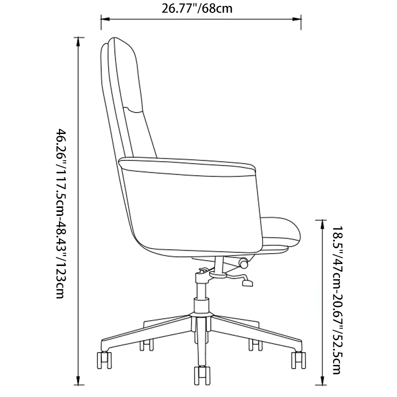 Moderner minimalistischer Premium-Executive-Stuhl: Höhenverstellbarer Bürostuhl aus Leder – ergonomischer Schreibtischstuhl fürs Homeoffice 