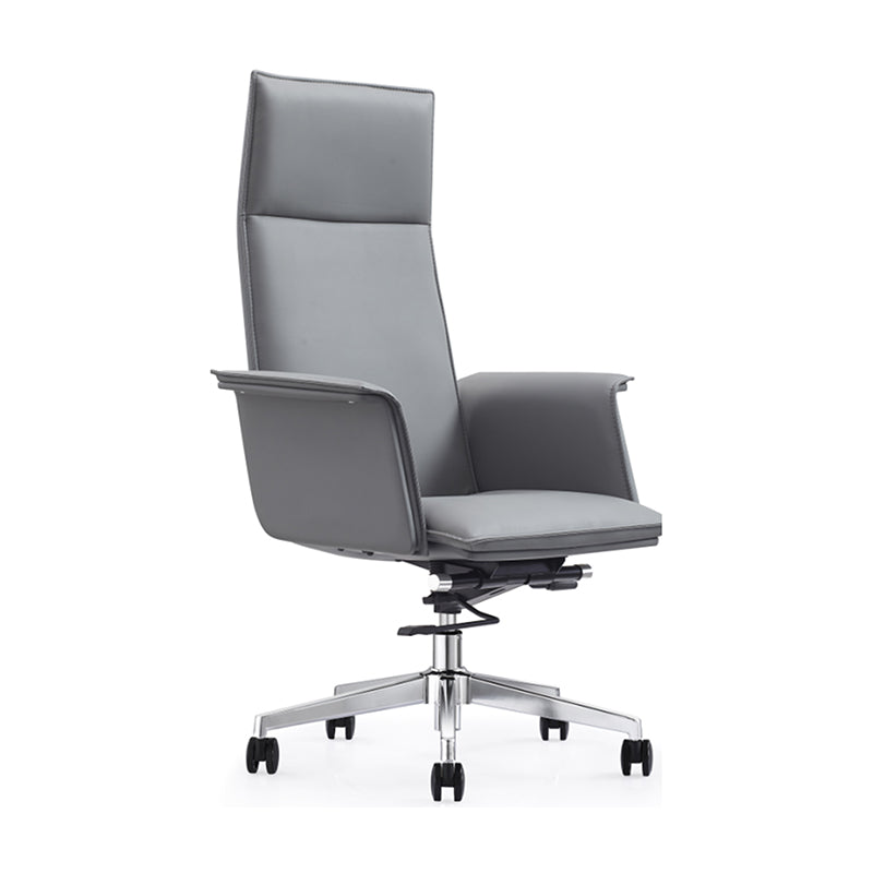 Moderner minimalistischer Premium-Executive-Stuhl: Höhenverstellbarer Bürostuhl aus Leder – ergonomischer Schreibtischstuhl fürs Homeoffice 