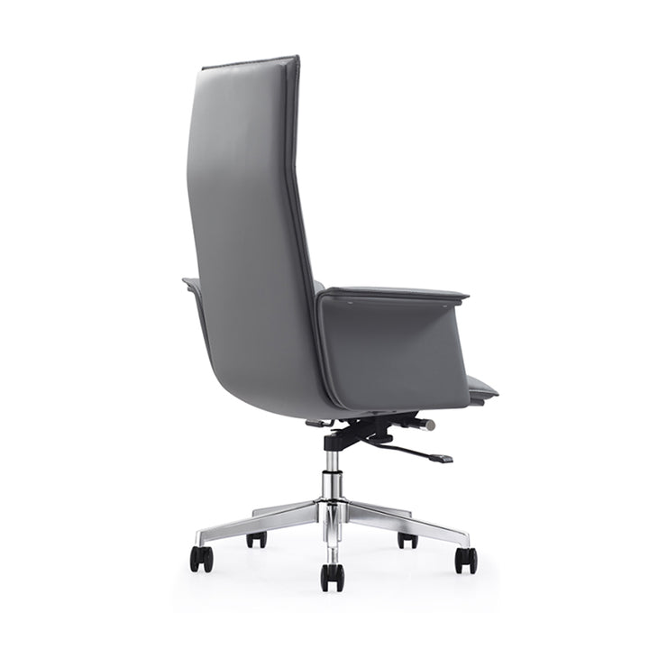 Moderner minimalistischer Premium-Executive-Stuhl: Höhenverstellbarer Bürostuhl aus Leder – ergonomischer Schreibtischstuhl fürs Homeoffice 