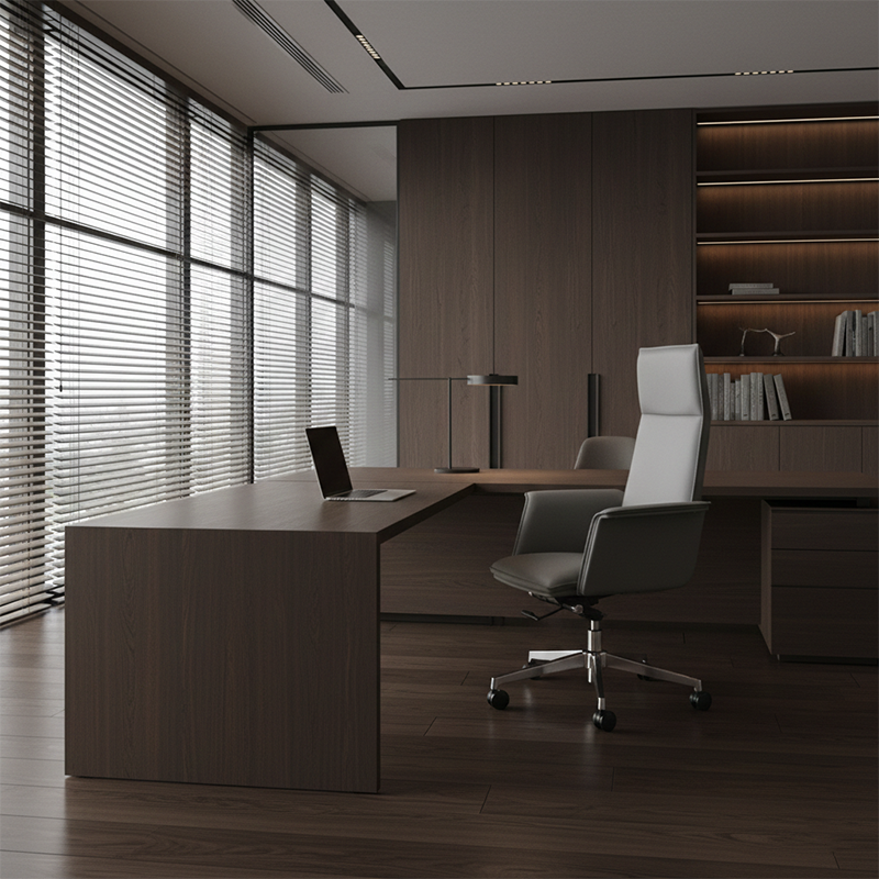 Moderner minimalistischer Premium-Executive-Stuhl: Höhenverstellbarer Bürostuhl aus Leder – ergonomischer Schreibtischstuhl fürs Homeoffice 