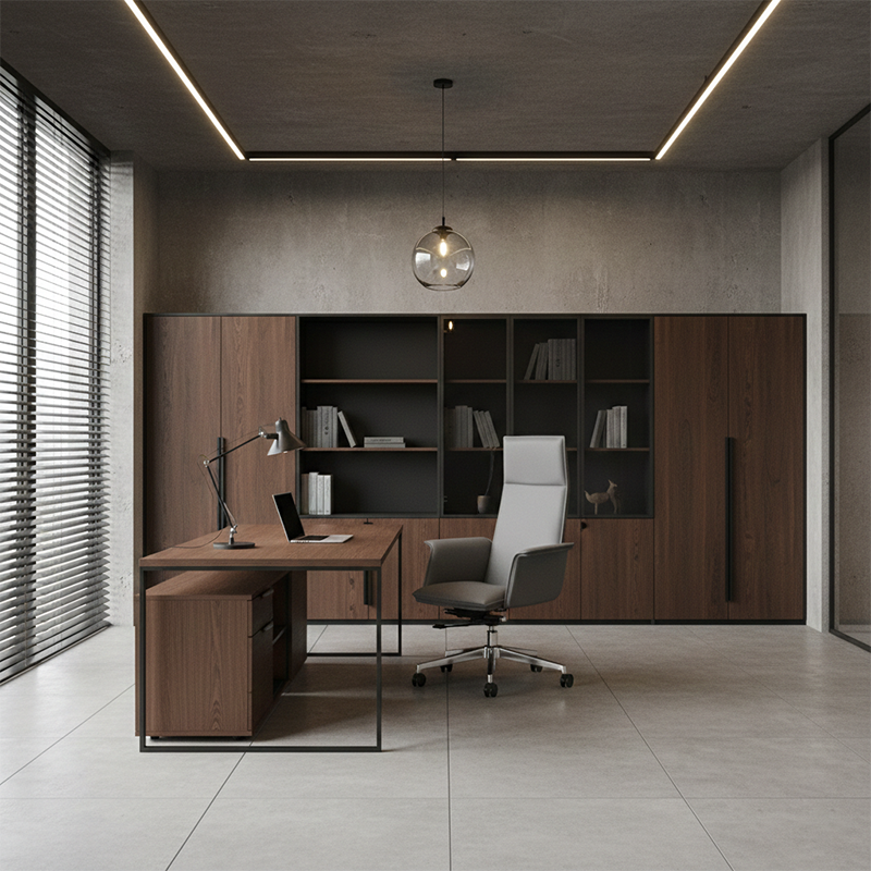 Moderner minimalistischer Premium-Executive-Stuhl: Höhenverstellbarer Bürostuhl aus Leder – ergonomischer Schreibtischstuhl fürs Homeoffice 