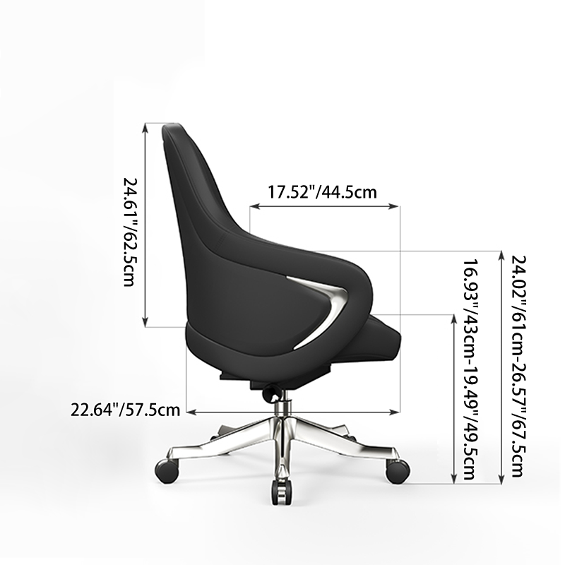 High-End Ergonomic Desk Chair: High-Back Executive Chair - Adjustable Swivel Office Chair For Home Office