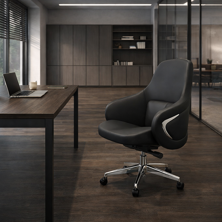 High-End Ergonomic Desk Chair: High-Back Executive Chair - Adjustable Swivel Office Chair For Home Office