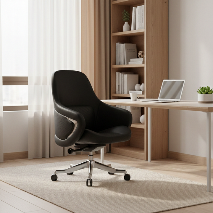High-End Ergonomic Desk Chair: High-Back Executive Chair - Adjustable Swivel Office Chair For Home Office