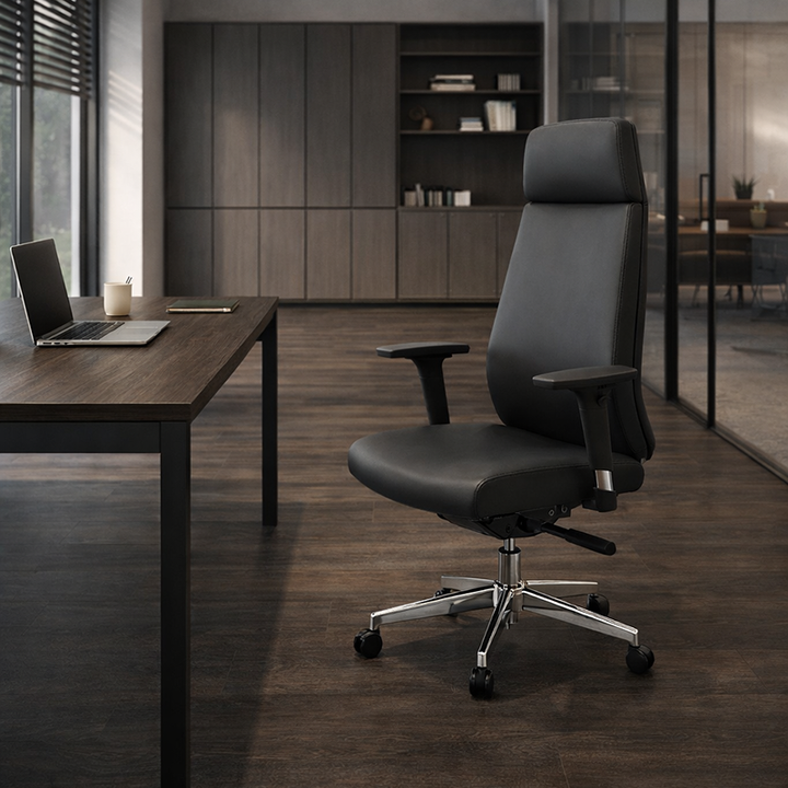 Modern Minimalist High-Back Executive Chair: Ergonomic Office Chair - Height-Adjustable Multifunctional Desk Chair For Home Office