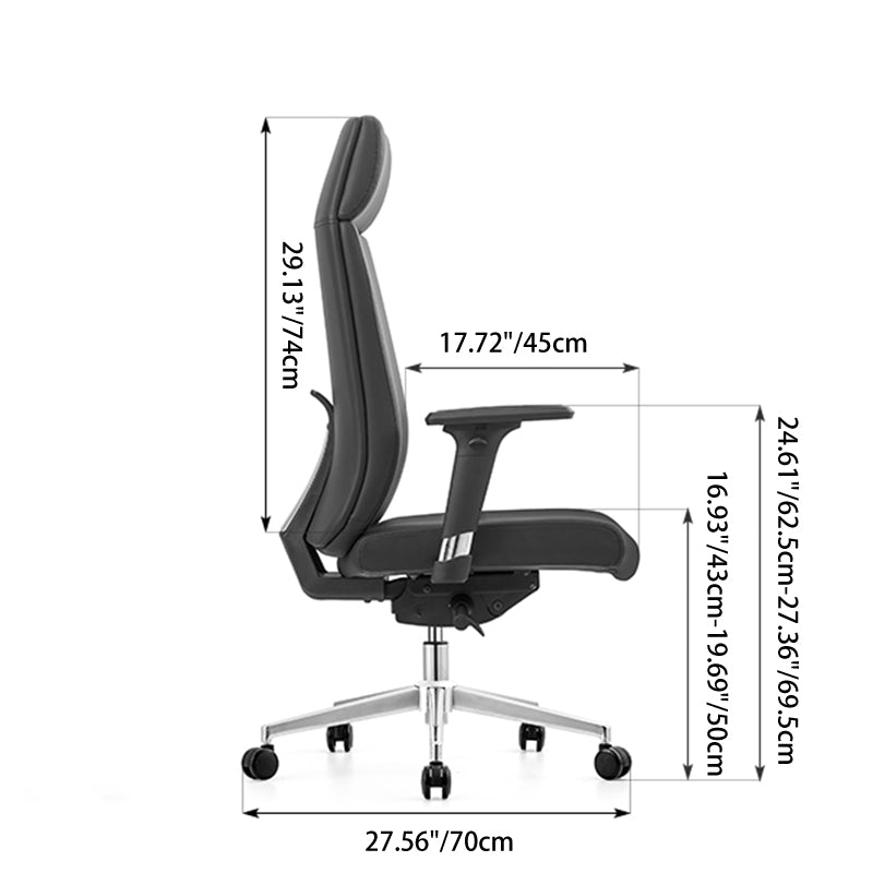Modern Minimalist High-Back Executive Chair: Ergonomic Office Chair - Height-Adjustable Multifunctional Desk Chair For Home Office