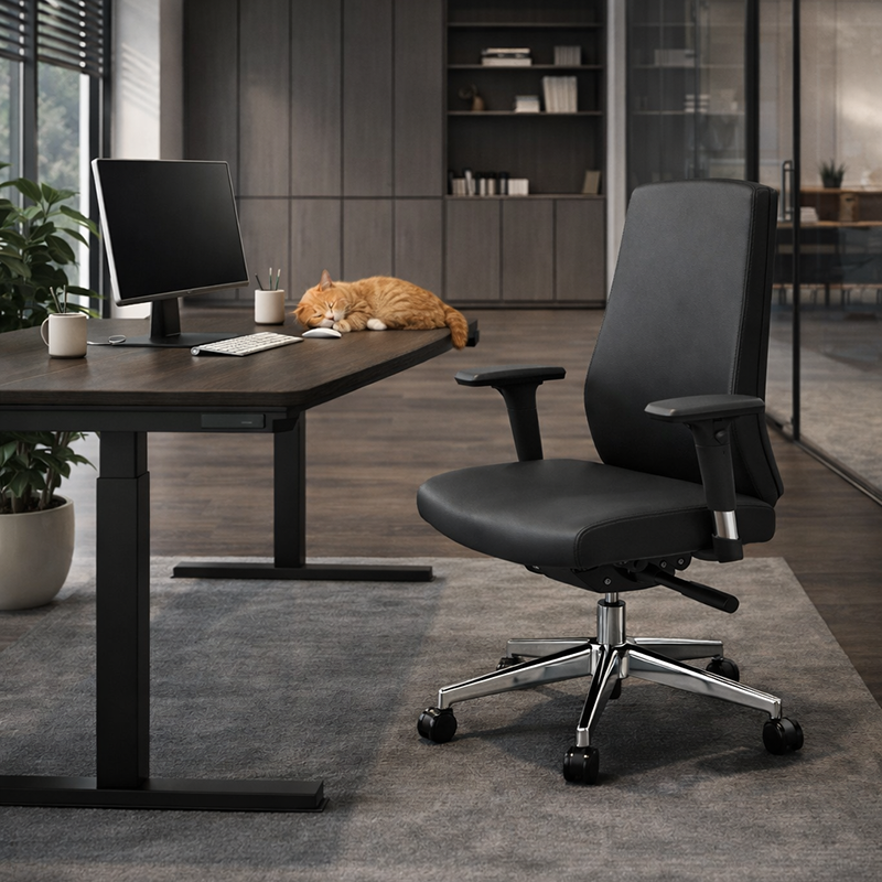 Modern Minimalist Office Chair: Mid-Back Design Work Chair - Ergonomic Comfort Desk Chair For Home Office
