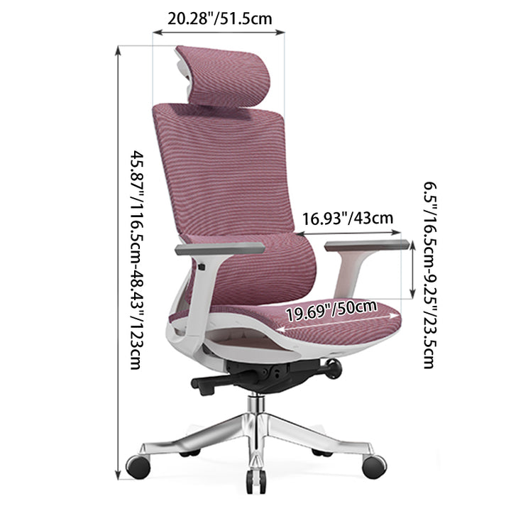 Modern Minimalist High-Back Mesh Chair: Ergonomic Desk Chair - Height-Adjustable Swivel Chair For Home Office