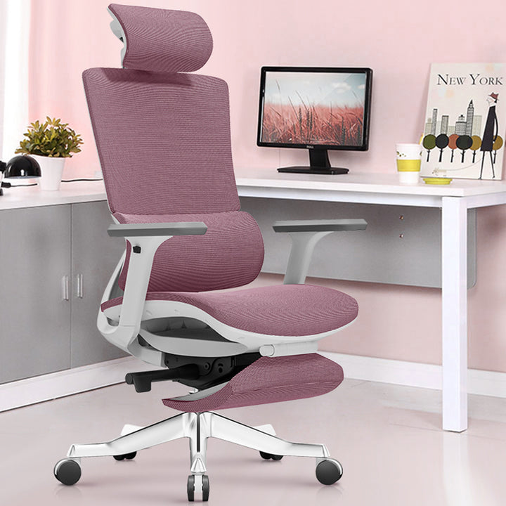 Modern Minimalist High-Back Mesh Chair: Ergonomic Desk Chair - Height-Adjustable Swivel Chair For Home Office