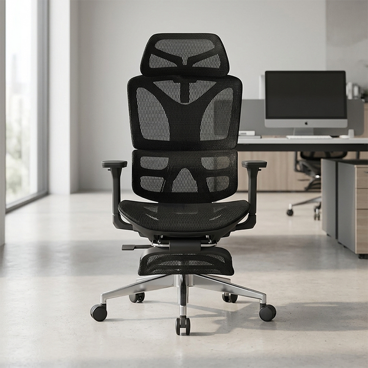 Modern Minimalist Ergonomic Chair: High-Back Mesh Office Chair - Height-Adjustable Swivel Headrest Desk Chair For Home Office