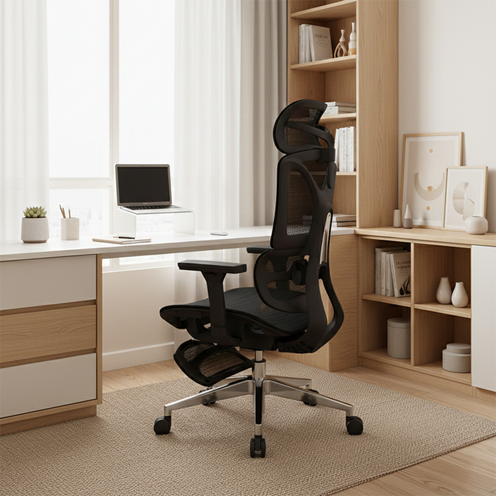 Modern Minimalist Ergonomic Chair: High-Back Mesh Office Chair - Height-Adjustable Swivel Headrest Desk Chair For Home Office
