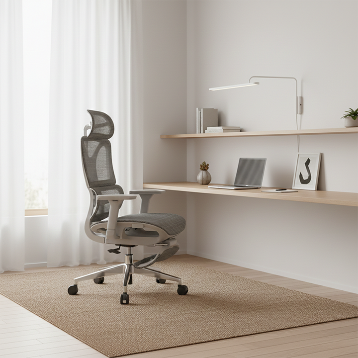 Modern Minimalist Ergonomic High-Back Office Chair: Breathable Mesh - Reclining Gaming Office Chair With Footrest For Home Office