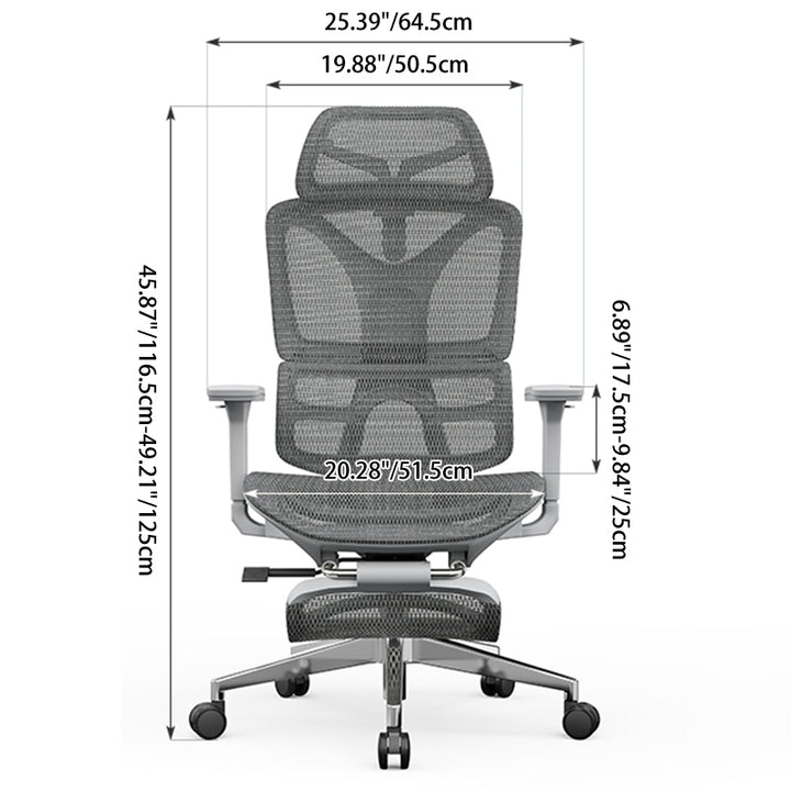 Modern Minimalist Ergonomic High-Back Office Chair: Breathable Mesh - Reclining Gaming Office Chair With Footrest For Home Office