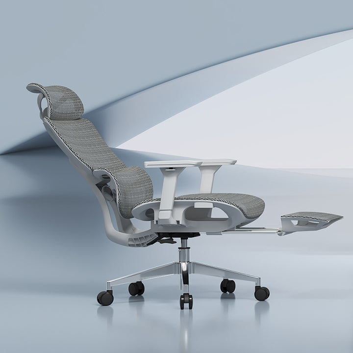 Modern Minimalist Ergonomic High-Back Office Chair: Breathable Mesh - Reclining Gaming Office Chair With Footrest For Home Office