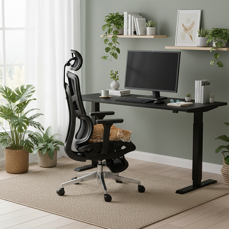 Modern Minimalist High-Back Desk Chair: Ergonomic Mesh Chair - 3D Armrest Height-Adjustable Gaming Office Chair For Home Office