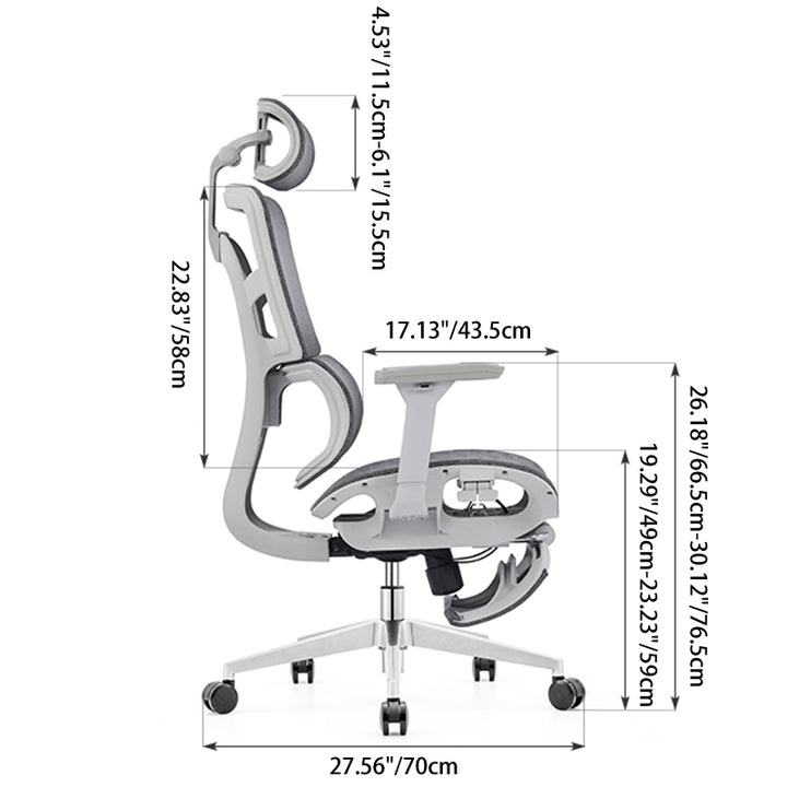 Modern Minimalist High-Back Executive Office Chair: Ergonomic Mesh Chair - Height-Adjustable Desk Chair For Home Office