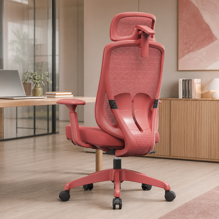 Modern Minimalist Ergonomic Desk Chair: 4D Headrest & Breathable Mesh Fabric - High-Back Gaming Chair For Home Office