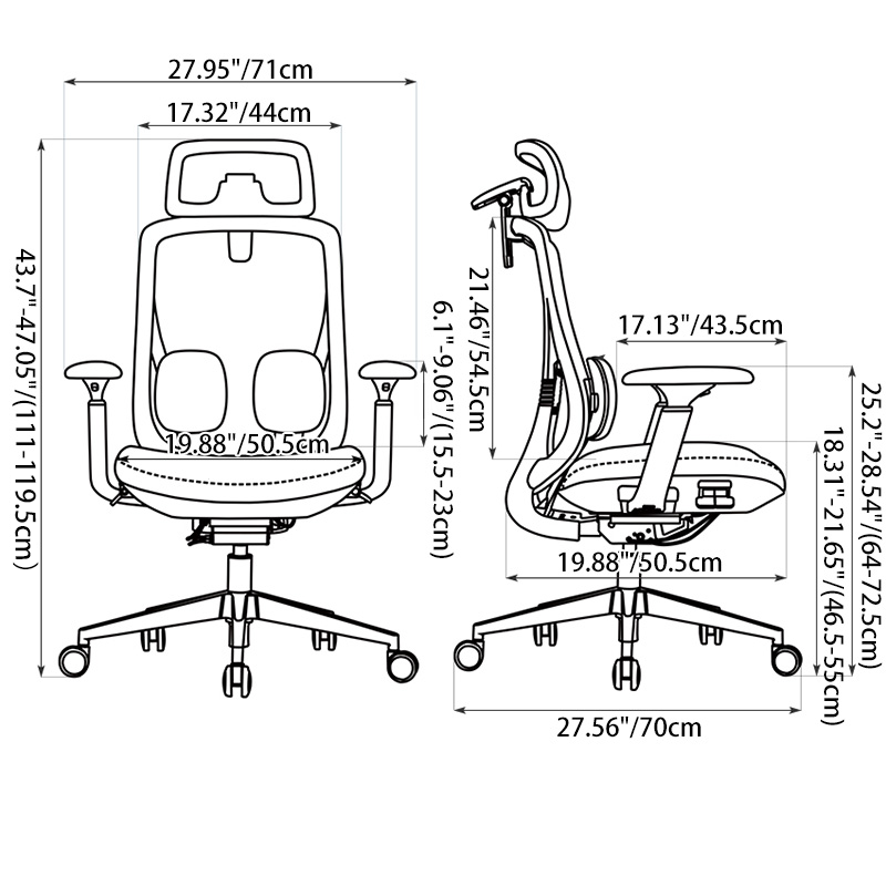 Modern Minimalist High-Back Desk Chair: 4D Headrest &amp; Dynamic Lumbar Support - Ergonomic Gaming Chair For Home Office
