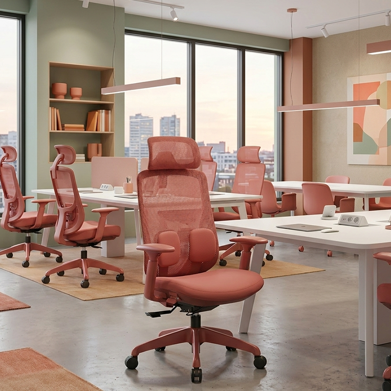 Modern Minimalist High-Back Desk Chair: 4D Headrest &amp; Dynamic Lumbar Support - Ergonomic Gaming Chair For Home Office