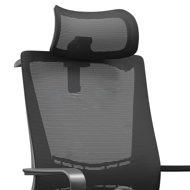 Modern Minimalist Mesh High-Back Desk Chair: Height-Adjustable Headrest With Coat Hanger - Ergonomic Gaming Chair For Home Office