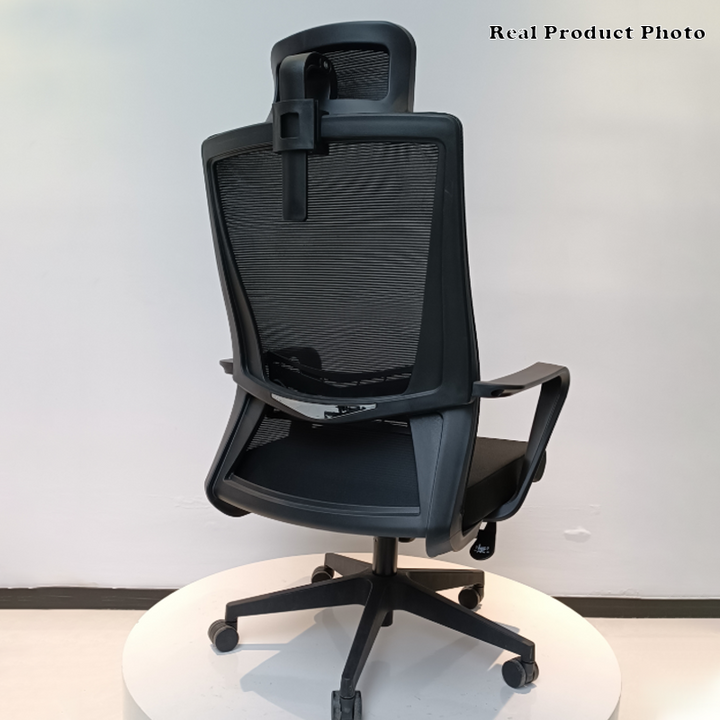 Modern Minimalist Mesh High-Back Desk Chair: Height-Adjustable Headrest With Coat Hanger - Ergonomic Gaming Chair For Home Office