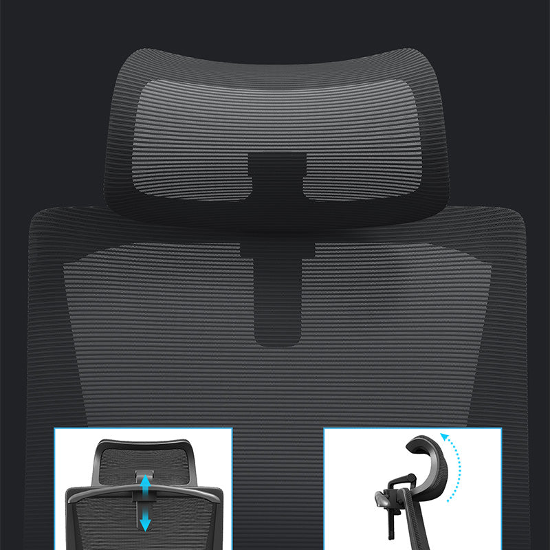 Modern Minimalist Mesh High-Back Desk Chair: Height-Adjustable Headrest With Coat Hanger - Ergonomic Gaming Chair For Home Office