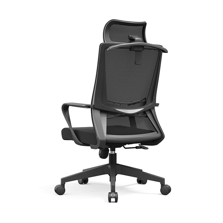 Modern Minimalist Mesh High-Back Desk Chair: Height-Adjustable Headrest With Coat Hanger - Ergonomic Gaming Chair For Home Office