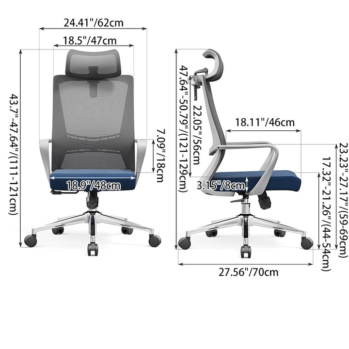 Modern Minimalist Ergonomic Office Chair: Height-Adjustable High-Back Desk Chair For Home Office