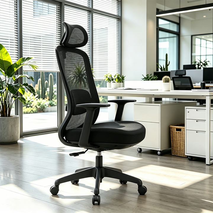 Modern Minimalist Ergonomic High-Back Office Chair: Height-Adjustable - Breathable Mesh Fabric Desk Chair For Home Office