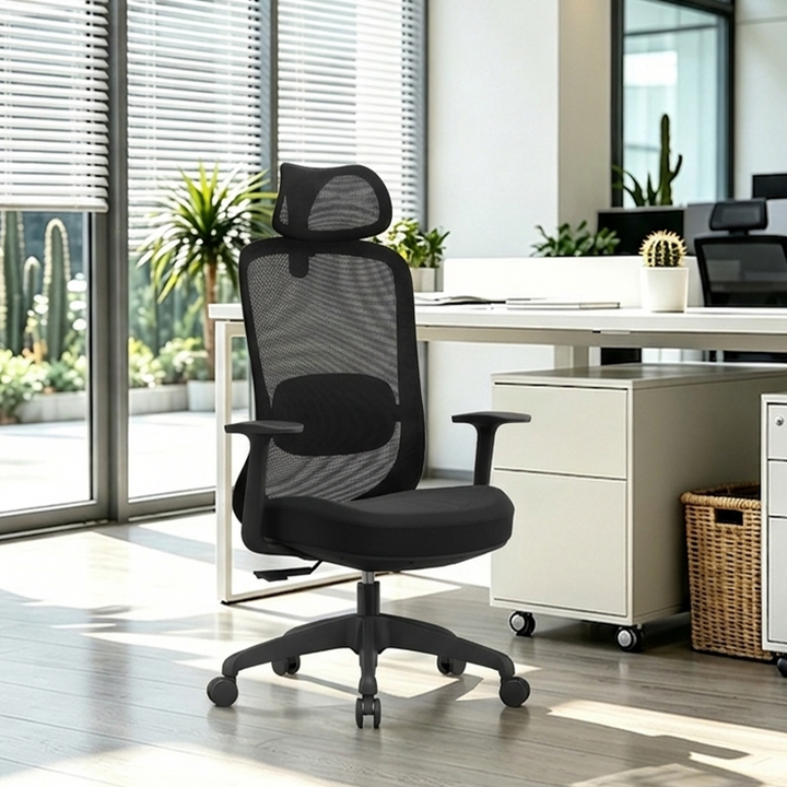Modern Minimalist Ergonomic High-Back Office Chair: Height-Adjustable - Breathable Mesh Fabric Desk Chair For Home Office
