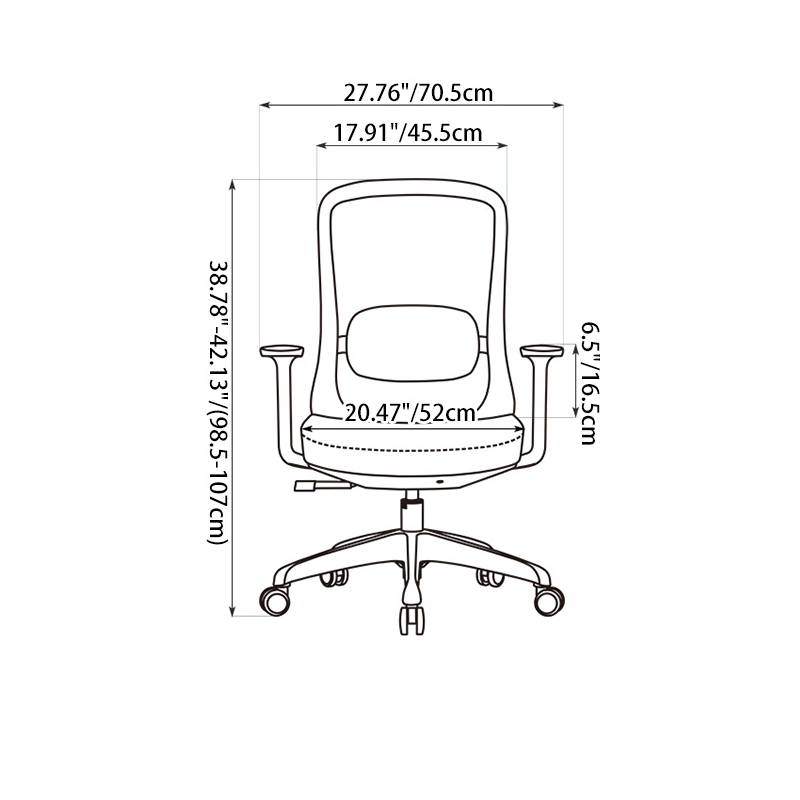 Modern Minimalist Mid-Back Desk Chair: Lumbar Support Design - Ergonomic Office Chair For Home Office