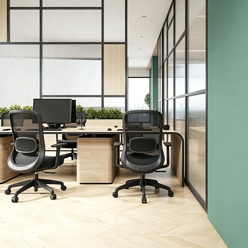 Modern Minimalist Mid-Back Desk Chair: Lumbar Support Design - Ergonomic Office Chair For Home Office