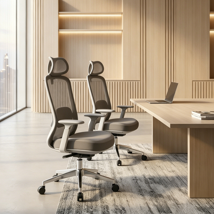 Modern Minimalist High-Back Breathable Mesh Office Chair: Adjustable Lumbar Support - Ergonomic Desk Chair For Home Office