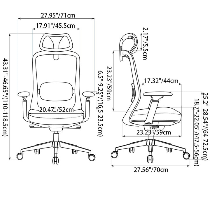 Modern Minimalist Desk Chair: High-Back Breathable Mesh Chair - Ergonomic Lumbar Support Office Chair For Home Office